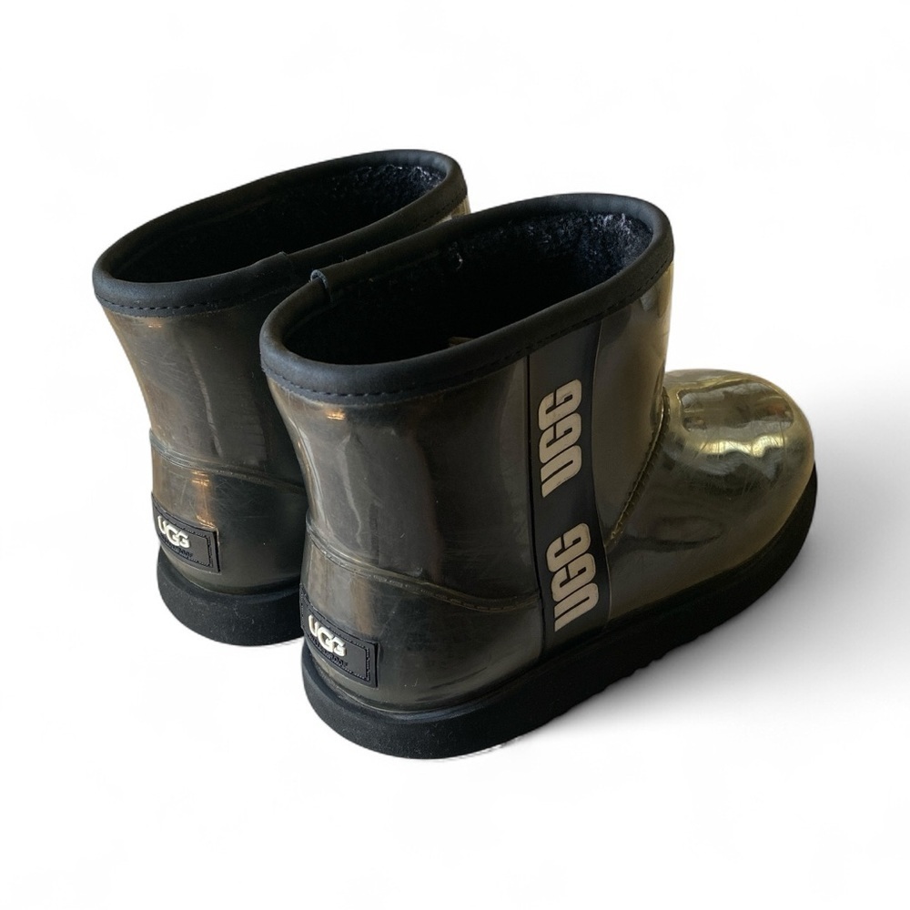 UGG Mini Clear & Sherpa Filled Kids Glossy Black Boots